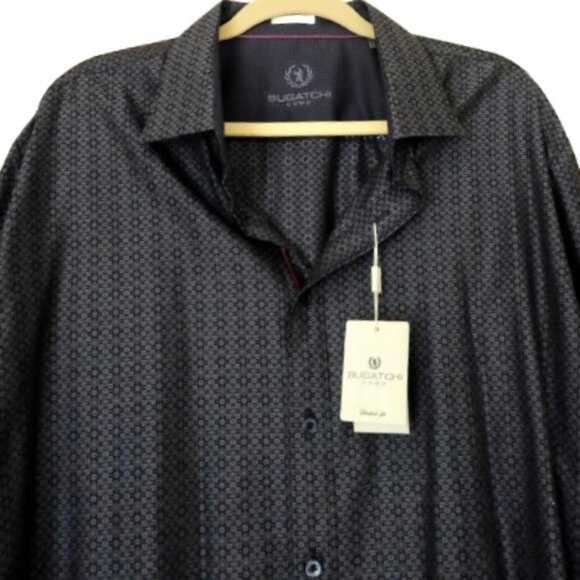 BULGATCHI XL Blue Shirt Reversible Flip Cuff Mens Long Sleeve Cotton Luxury NWT - Picture 3 of 4